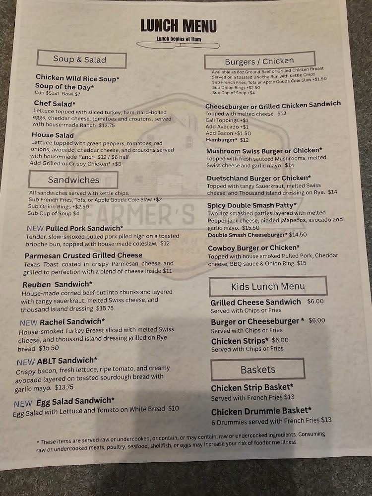 Farmer's Plate Hometown Cafe Menu image 1
